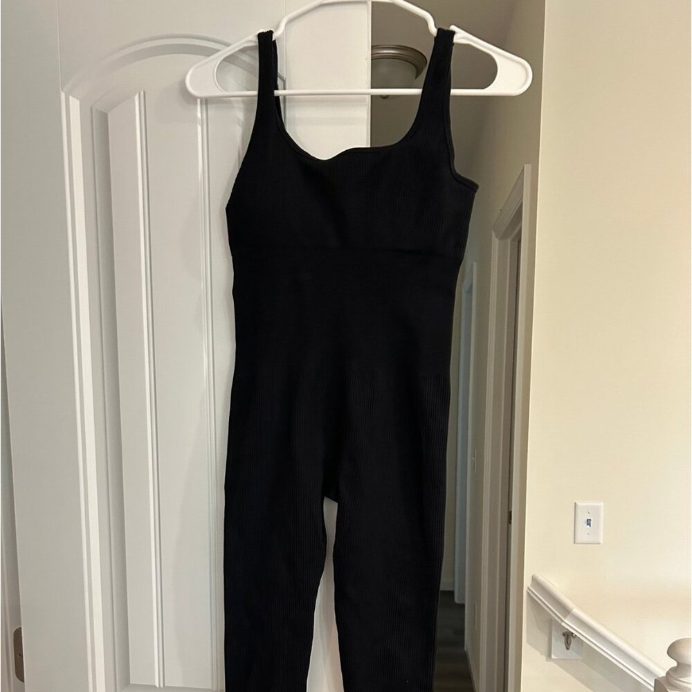 Black ribbed bodysuit
